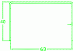פרופיל "U" למיזוג 63X40 סרטוט